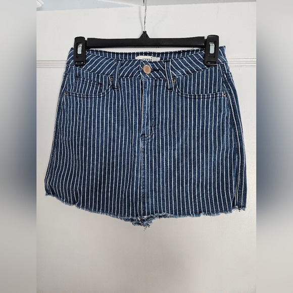 YMI Jeans Blue and White Striped Mini Skirt - Picture 1 of 6